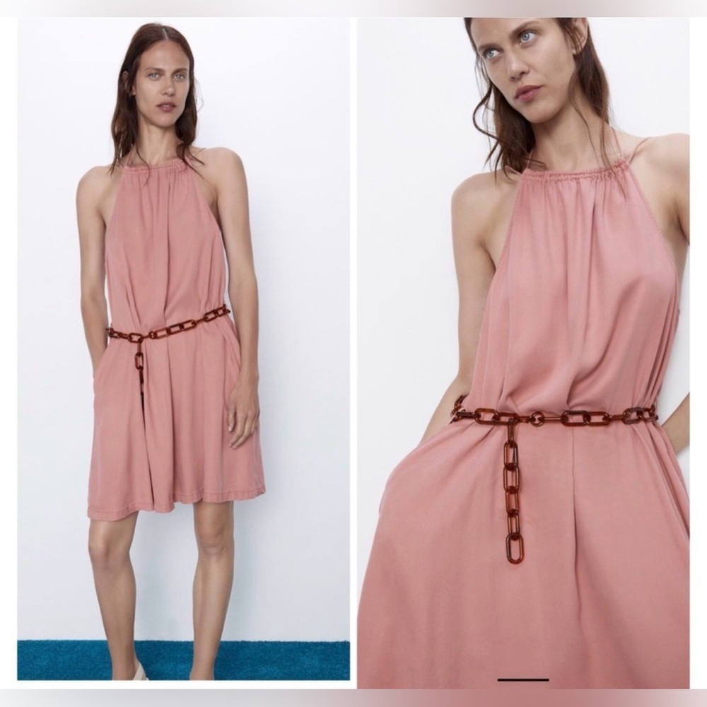 Zara Pink Halter Neck Chain Belt
Strappy Cami Dress, Size L
